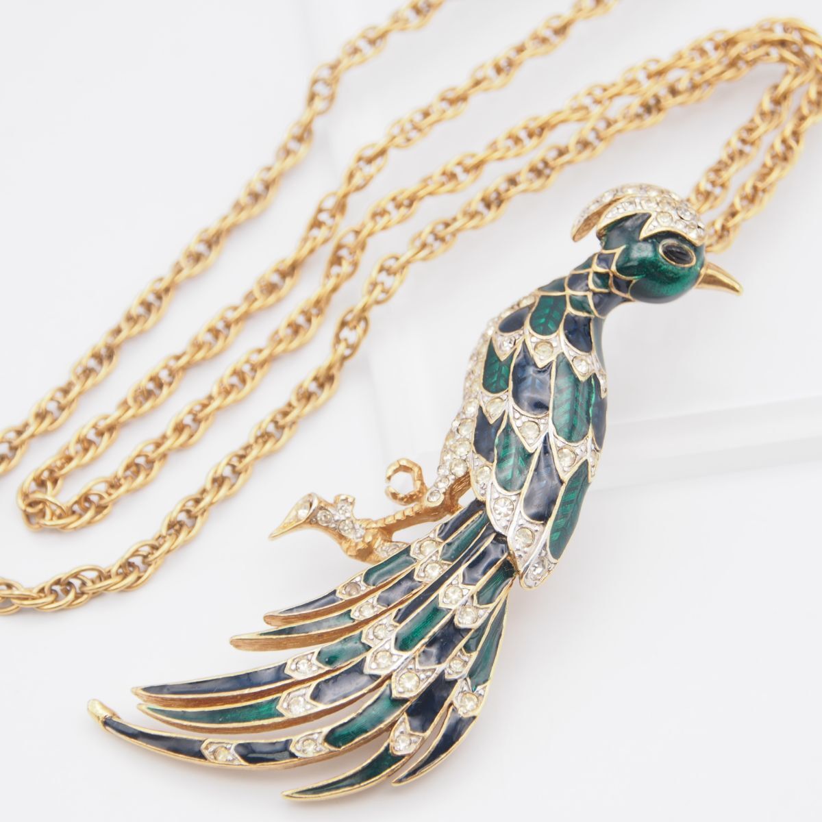 G274 ドーラン D'ORLAN 2way ペンダント ネックレス ブローチ バード 鳥 モチーフ ゴールド デザイン拍卖