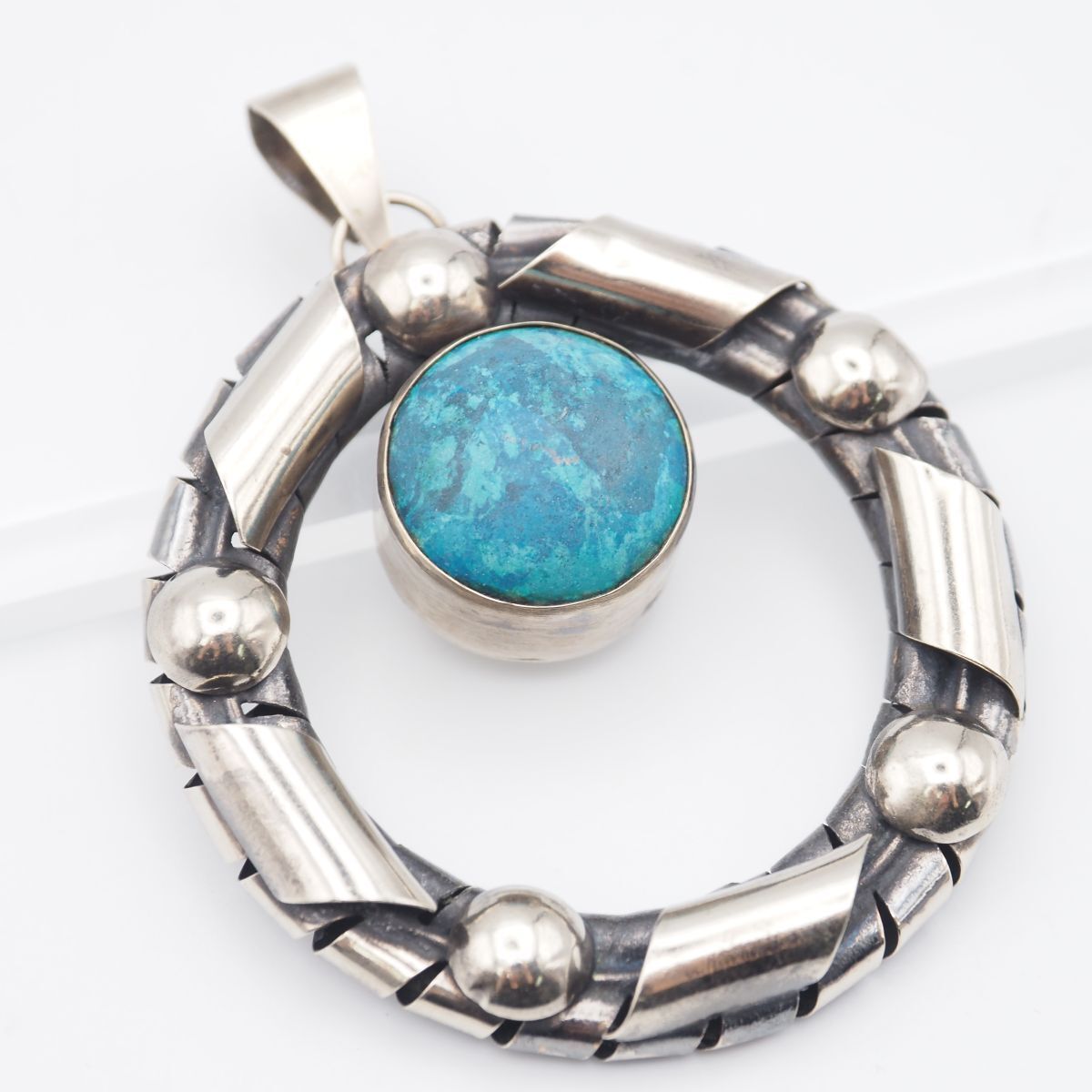 G487 ターコイズ トルコ石 ペンダント トップ 大ぶり デザイン シルバー チャーム ヘッド ヴィンテージ 12月誕生石拍卖