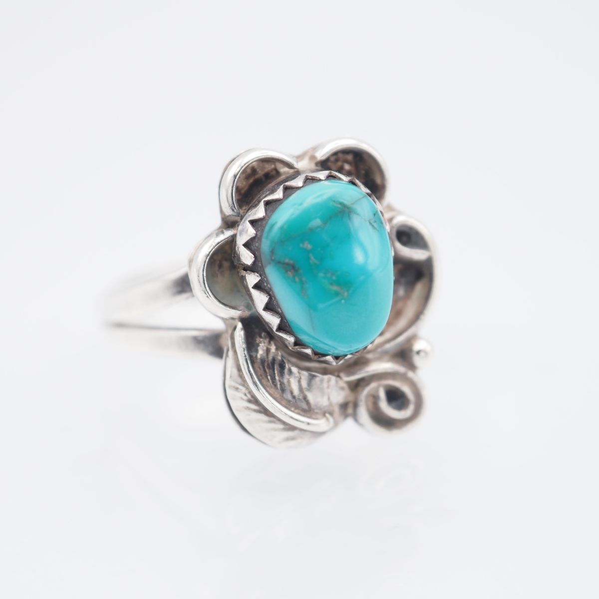 G475 ターコイズ トルコ石 リング デザイン シルバー 指輪 ヴィンテージ 12月誕生石 13号拍卖