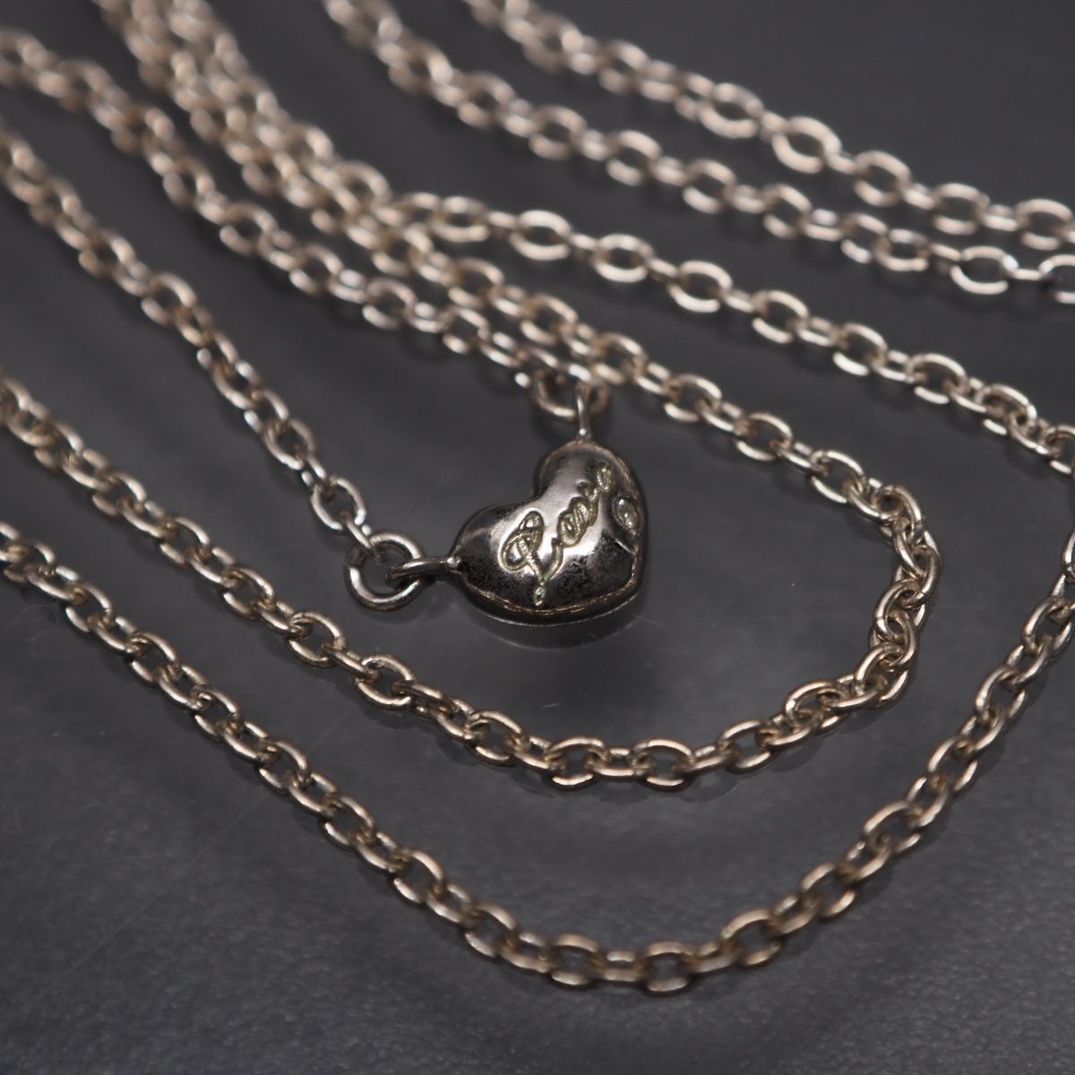 G322 ダイヤモンド SILVER925刻印 ネックレス ハート メッセージ デザイン シルバー 4月誕生石拍卖