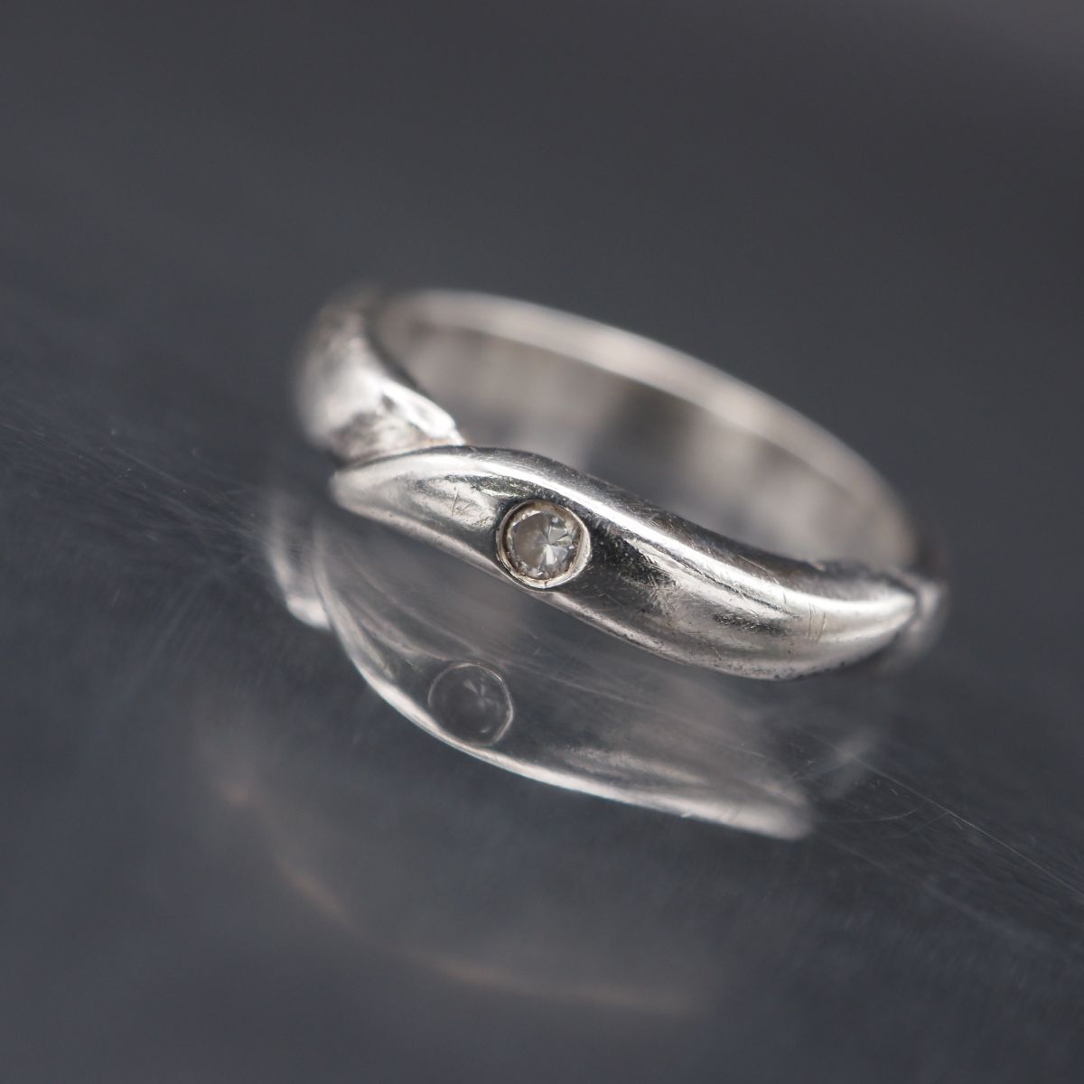 G600 ダイヤモンド風 925刻印 リング デザイン シルバー 指輪 7号拍卖