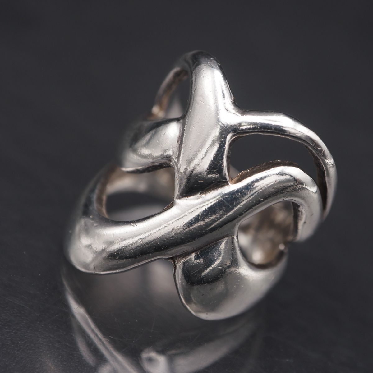 G596 ヴィンテージ SILVER925刻印 リング デザイン シルバー 指輪 12-13号拍卖