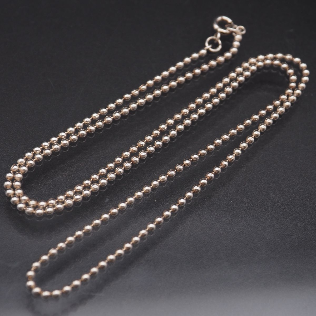 G417 ヴィンテージ 925刻印 ネックレス ボールチェーン デザイン シルバー拍卖
