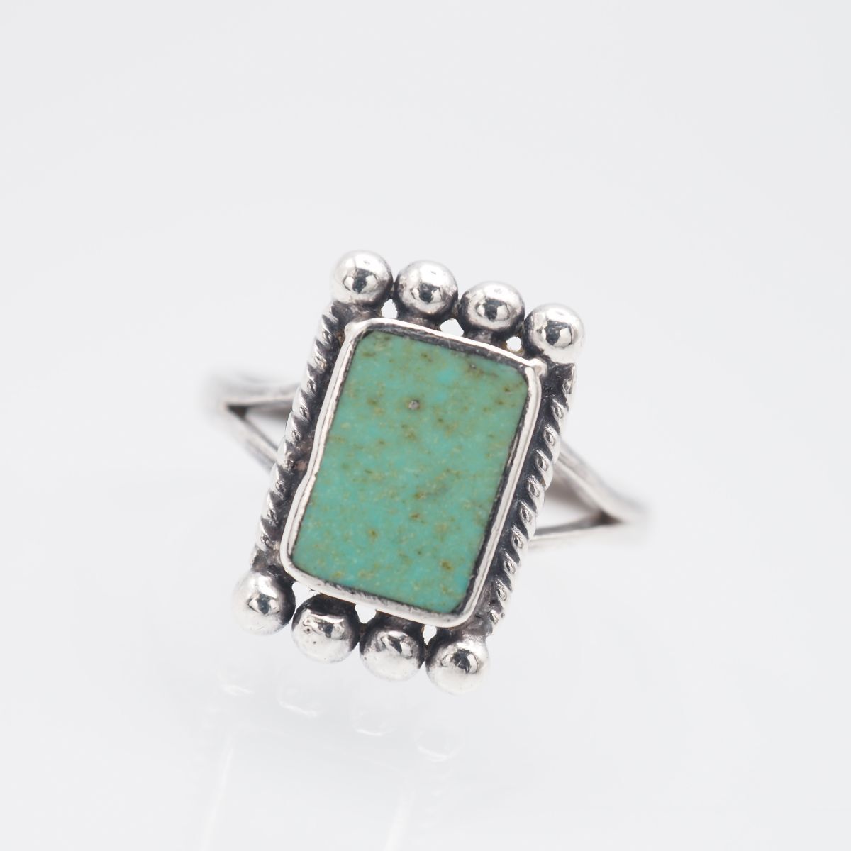 G710 ターコイズ風 925刻印 リング インレイ デザイン シルバー 指輪 ヴィンテージ 11号拍卖