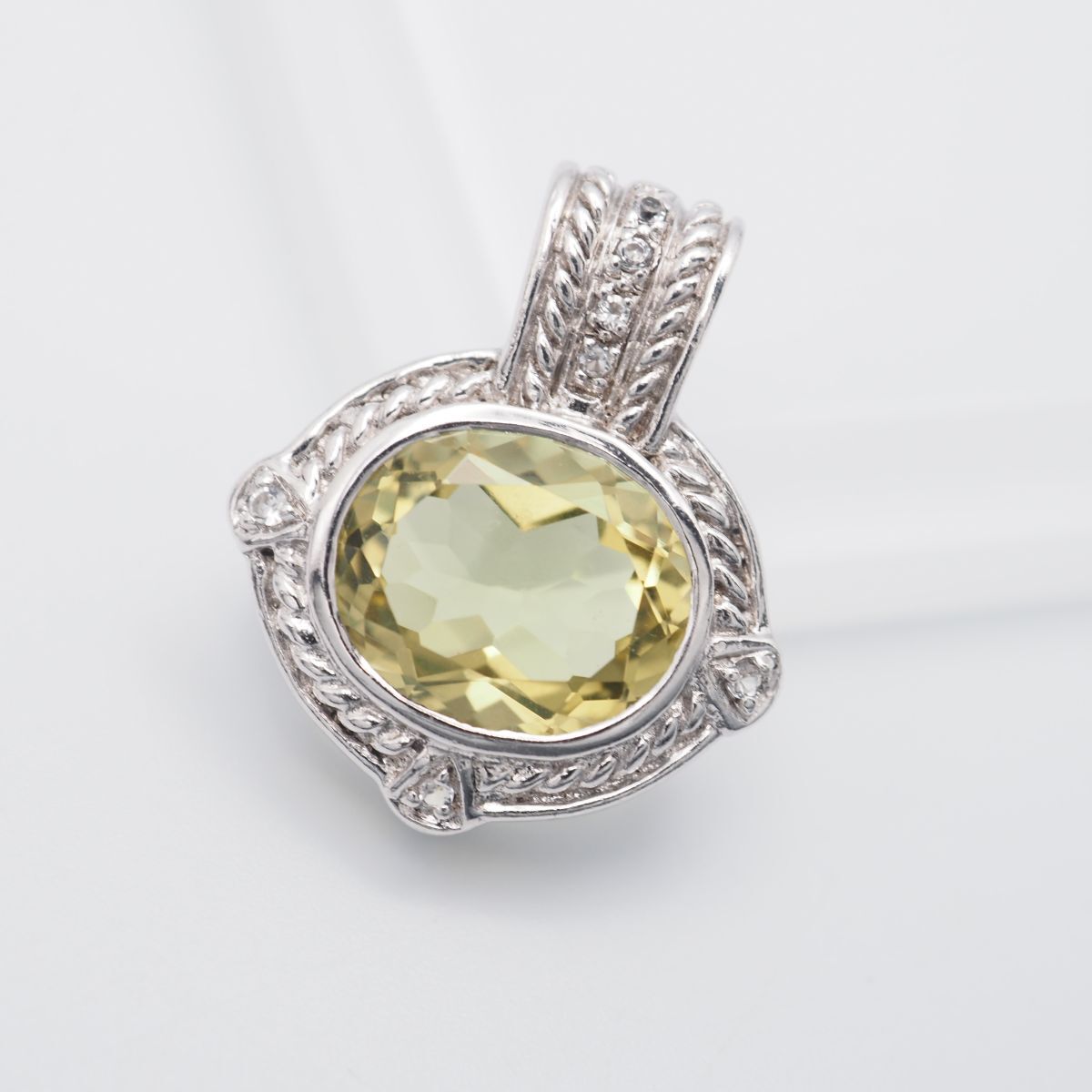 G753 イエローストーン 925刻印 ペンダント トップ デザイン シルバー チャーム ヘッド拍卖