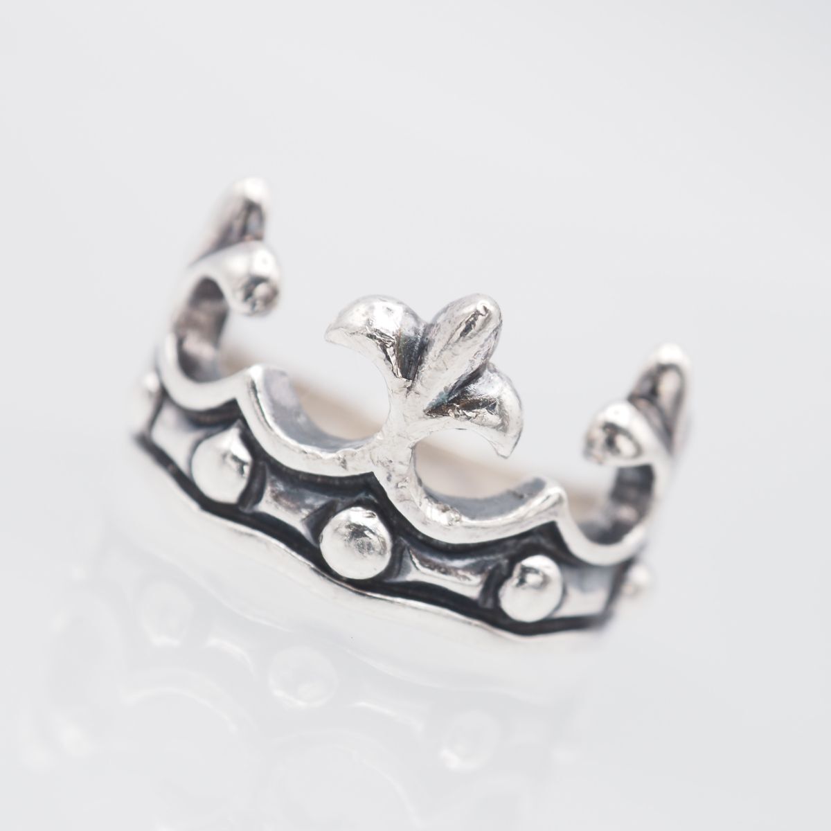 G590 ヴィンテージ 925刻印 リング 王冠 クラウン デザイン シルバー 指輪 17号拍卖