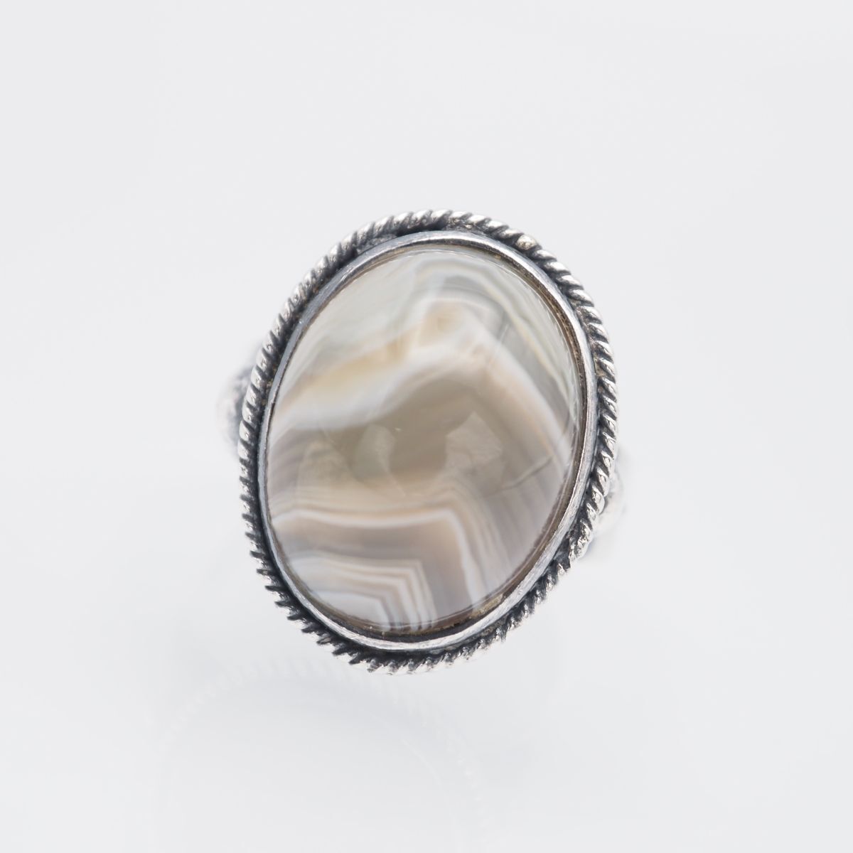 G945 アゲート 瑪瑙 メノウ SILVER刻印 リング デザイン シルバー 指輪 ヴィンテージ 12号拍卖
