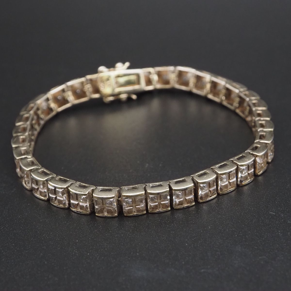 G915 キュービックジルコニア C.Z. 925 JJT刻印 ブレスレット ゴールド デザイン シルバー拍卖