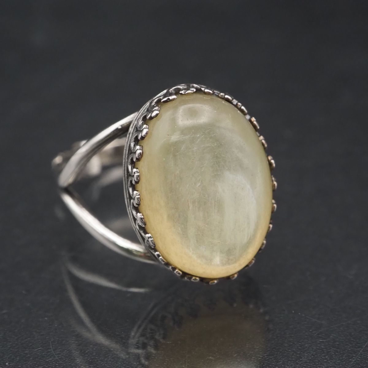 G874 イエローストーン リング デザイン シルバー 指輪 19号拍卖