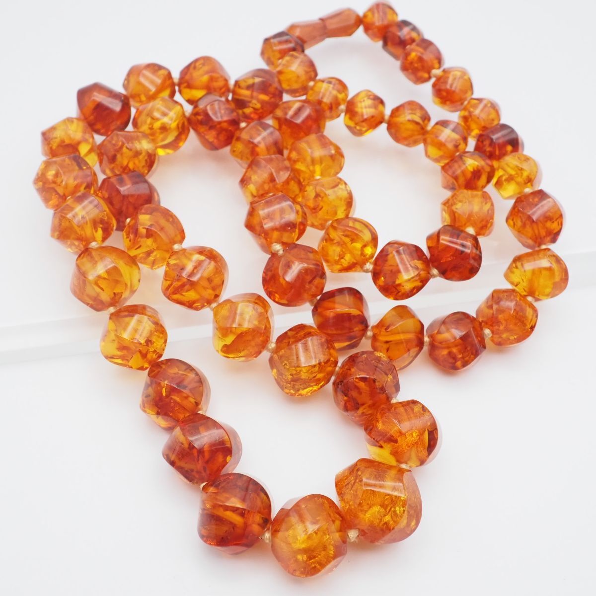 G784 琥珀 コハク ネックレス デザインカット拍卖