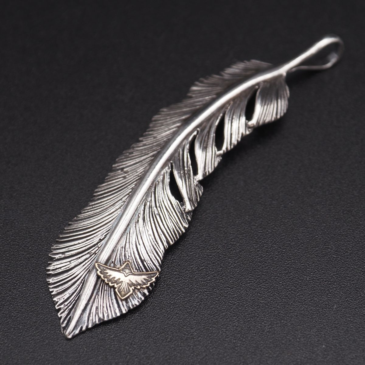 H228 Wing Hands ウィングハンズ K18 STERLING刻印 ペンダント トップ 羽 ゴールド デザイン シルバー×ゴールド コンビ チャーム ヘッド拍卖