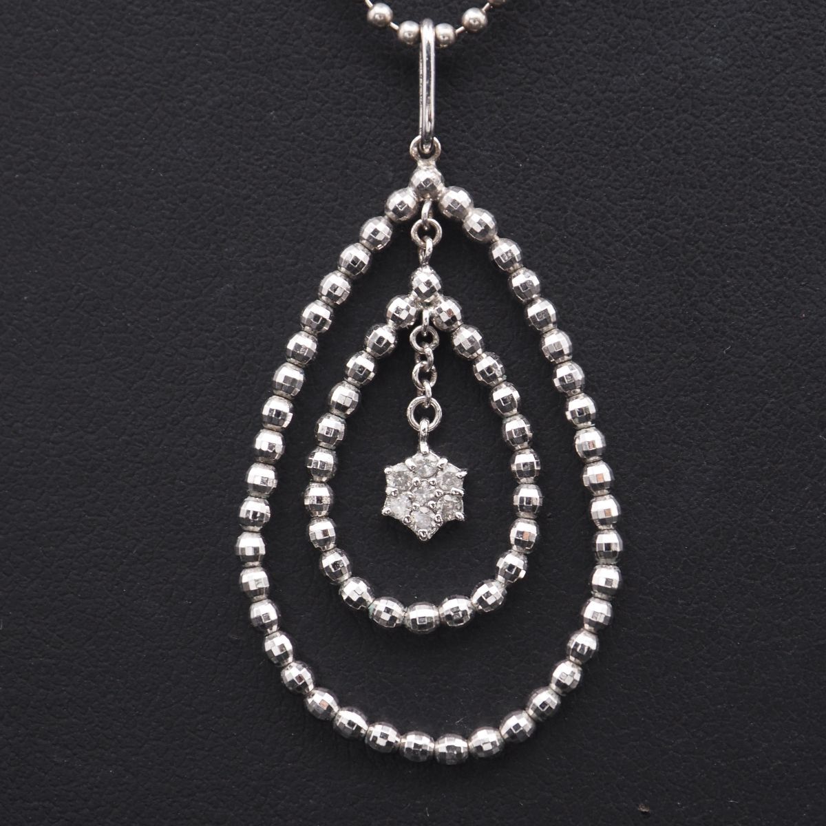 H115 ダイヤモンド 0.10ct ペンダント トップ デザイン シルバー チャーム ヘッド 4月誕生石拍卖