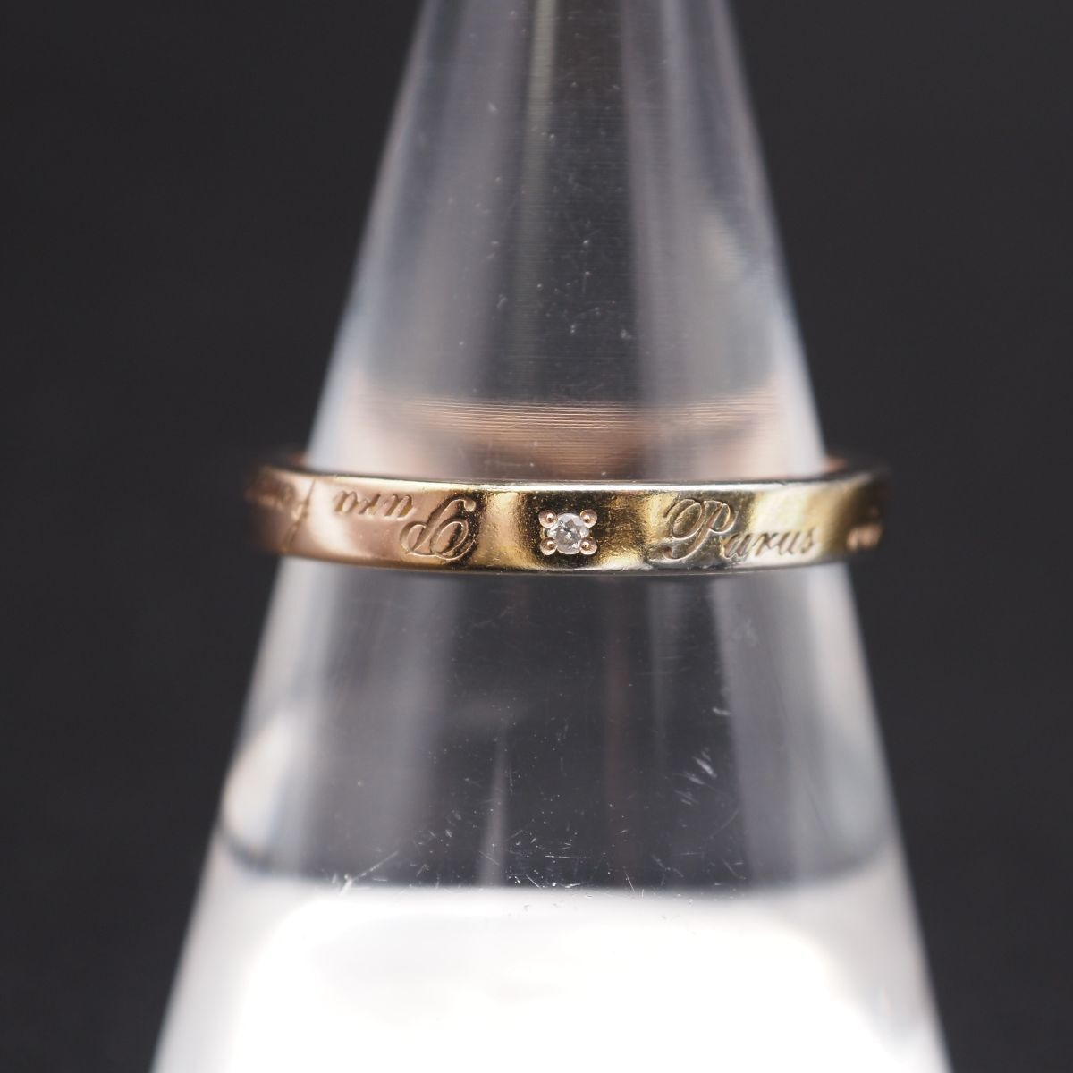 G993 ダイヤモンド SILVER刻印 リング メッセージ ゴールド デザイン シルバー 指輪 4月誕生石 15号拍卖