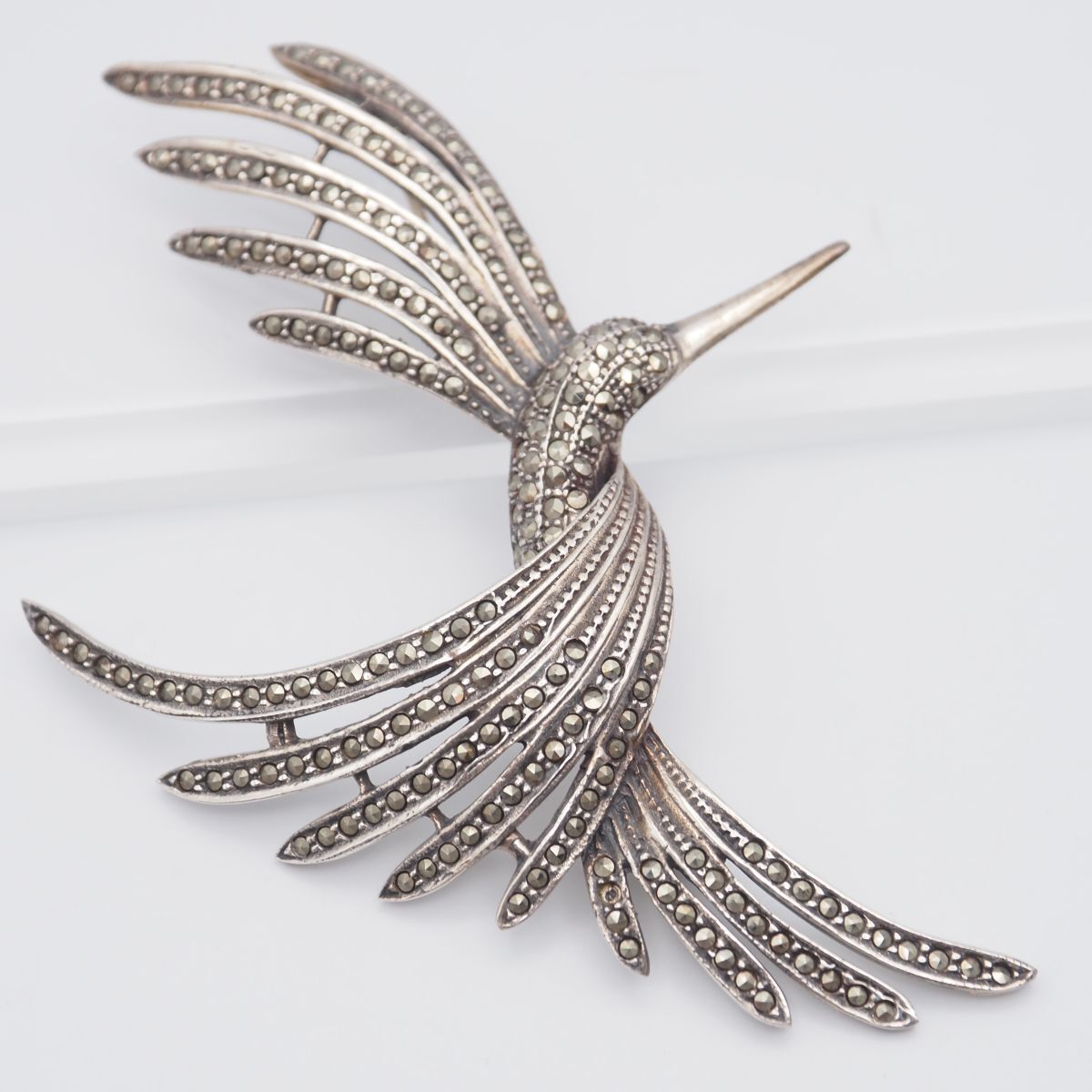 H204 マーカサイト マルカジット ブローチ バード デザイン シルバー ヴィンテージ拍卖