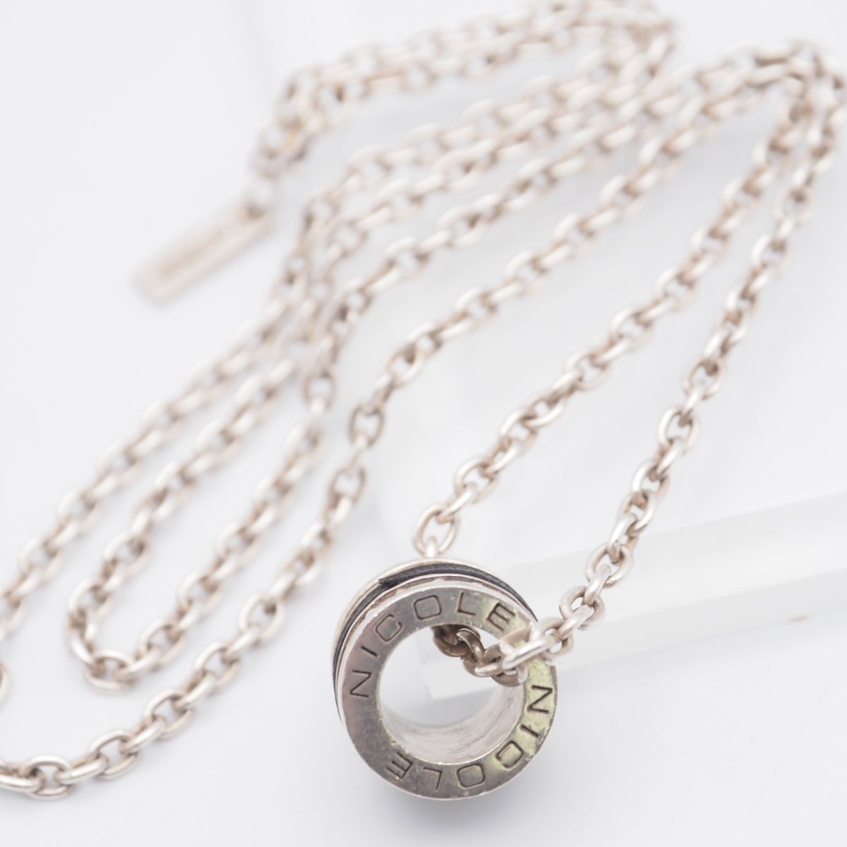 H187 NICOLE ニコル 925刻印 ペンダント ネックレス レザー デザイン シルバー拍卖