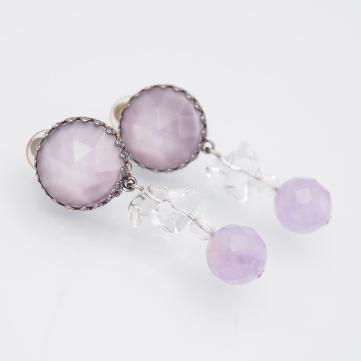 H124 imac イマック アメジスト 水晶 イヤリング スウィング デザイン シルバー 2月誕生石拍卖