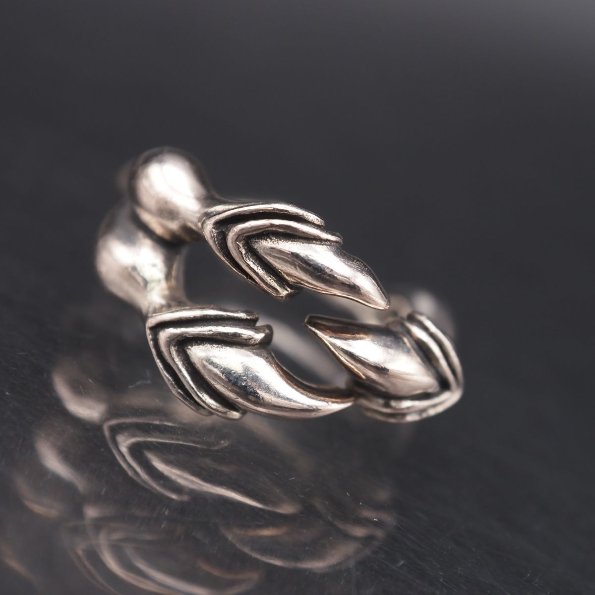 H557 FULL METAL BOX フルメタルボックス FMB リング 爪 クロー デザイン シルバー 指輪 8号拍卖