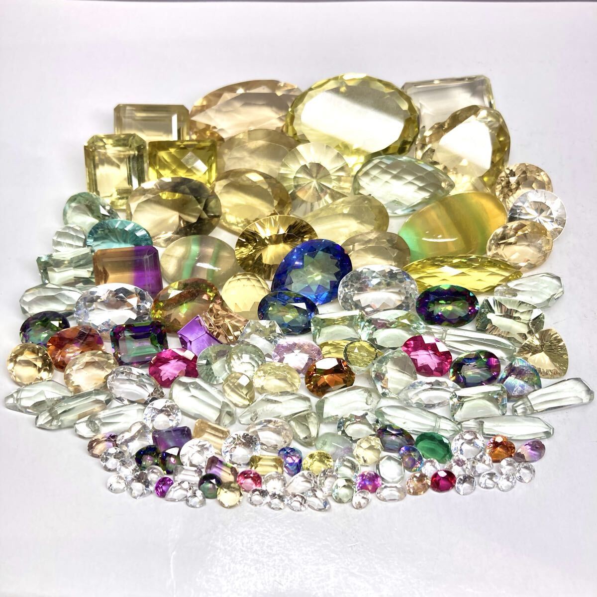 ◆色石おまとめ835.5ct◆n 約167.1g ルース 裸石 アメトリン ミスティック トパーズ イエロー グリーン クォーツ フルオライト w2す103拍卖