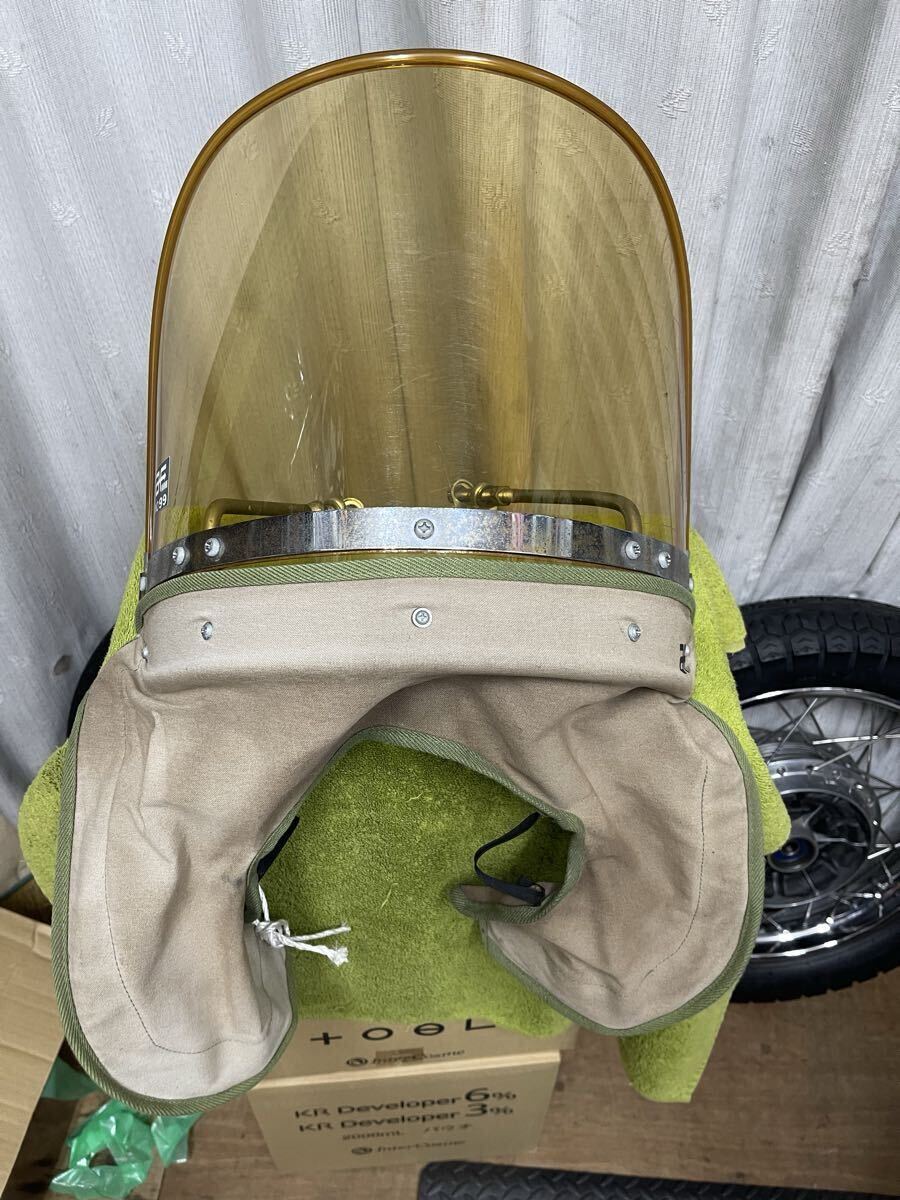 黄ばみ旭風防 当時物 割れヒビ無し 絞り済み 高さ33.5cm 幅55cm 絞った幅37cm ASAHI アサヒ飴色 ヤレ 検索) Z1 Z2 CB KH SS GT pams 拍卖