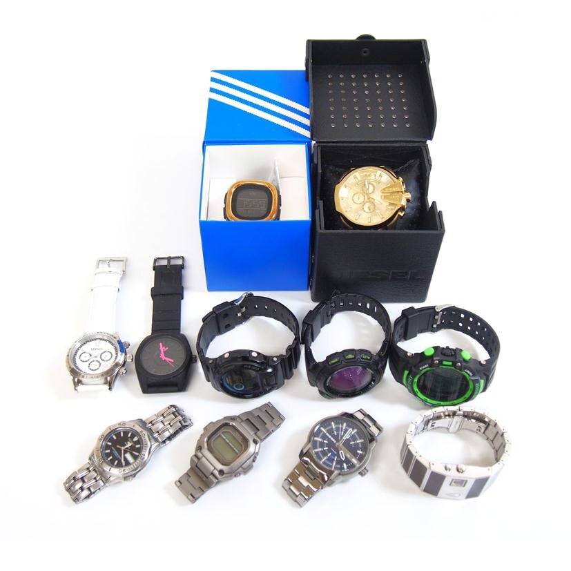 1円【ジャンク】DIESEL/adidas/CASIO/NIXON/VERSUS/SEIKO /時計 11点 まとめ/71拍卖