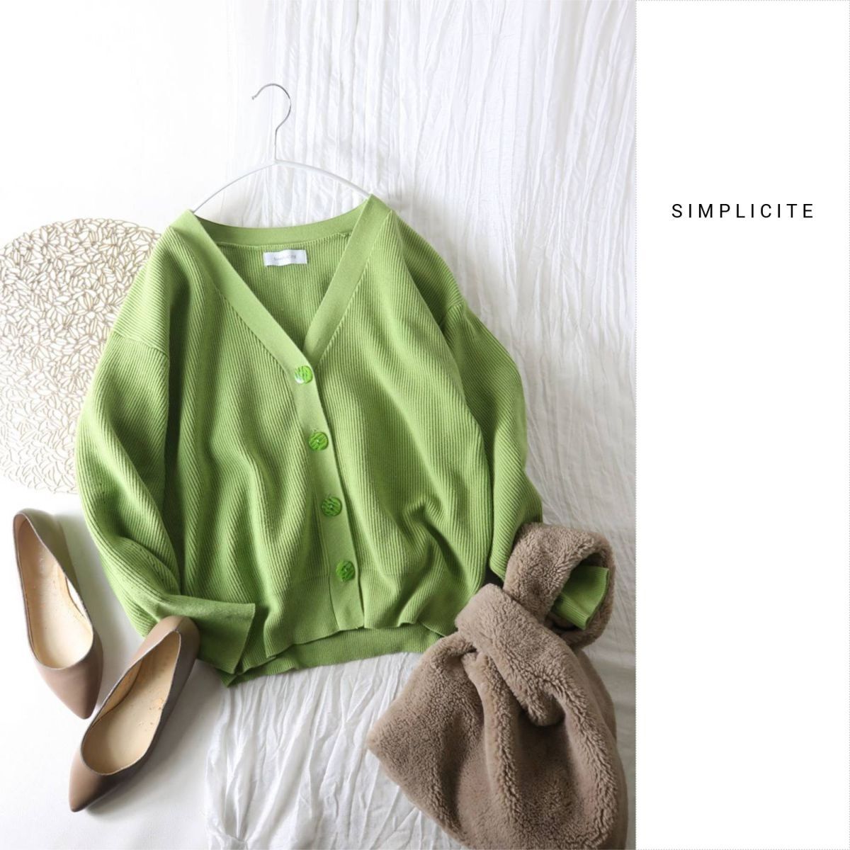 イエナ/シンプリシテェ SIMPLICITE☆洗える メンポリアゼVカーディガン☆M-B 5815拍卖