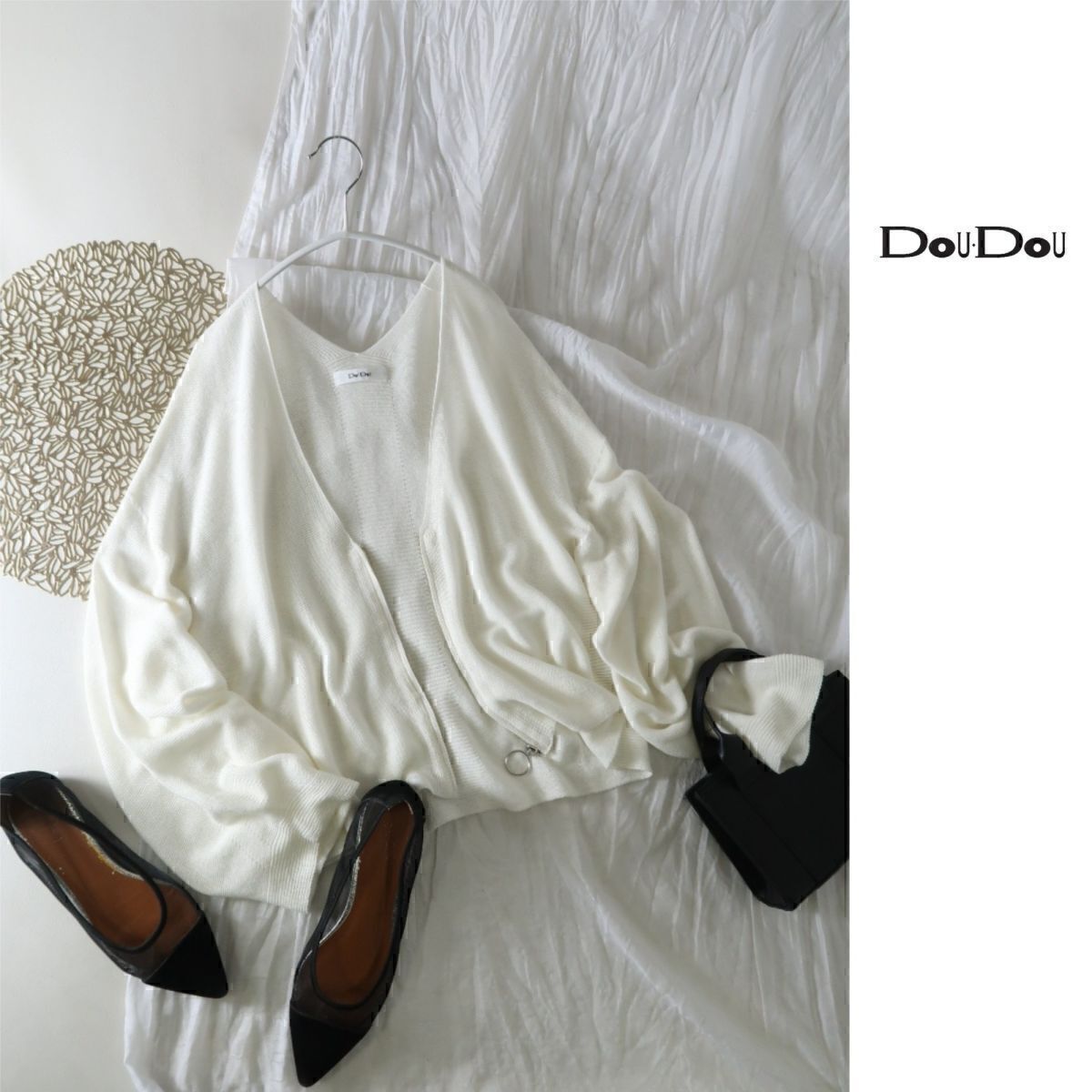 1.6万☆ドゥドゥ DouDou☆洗える ガーターファスナーカーディガン Fサイズ 日本製☆A-O 2895拍卖