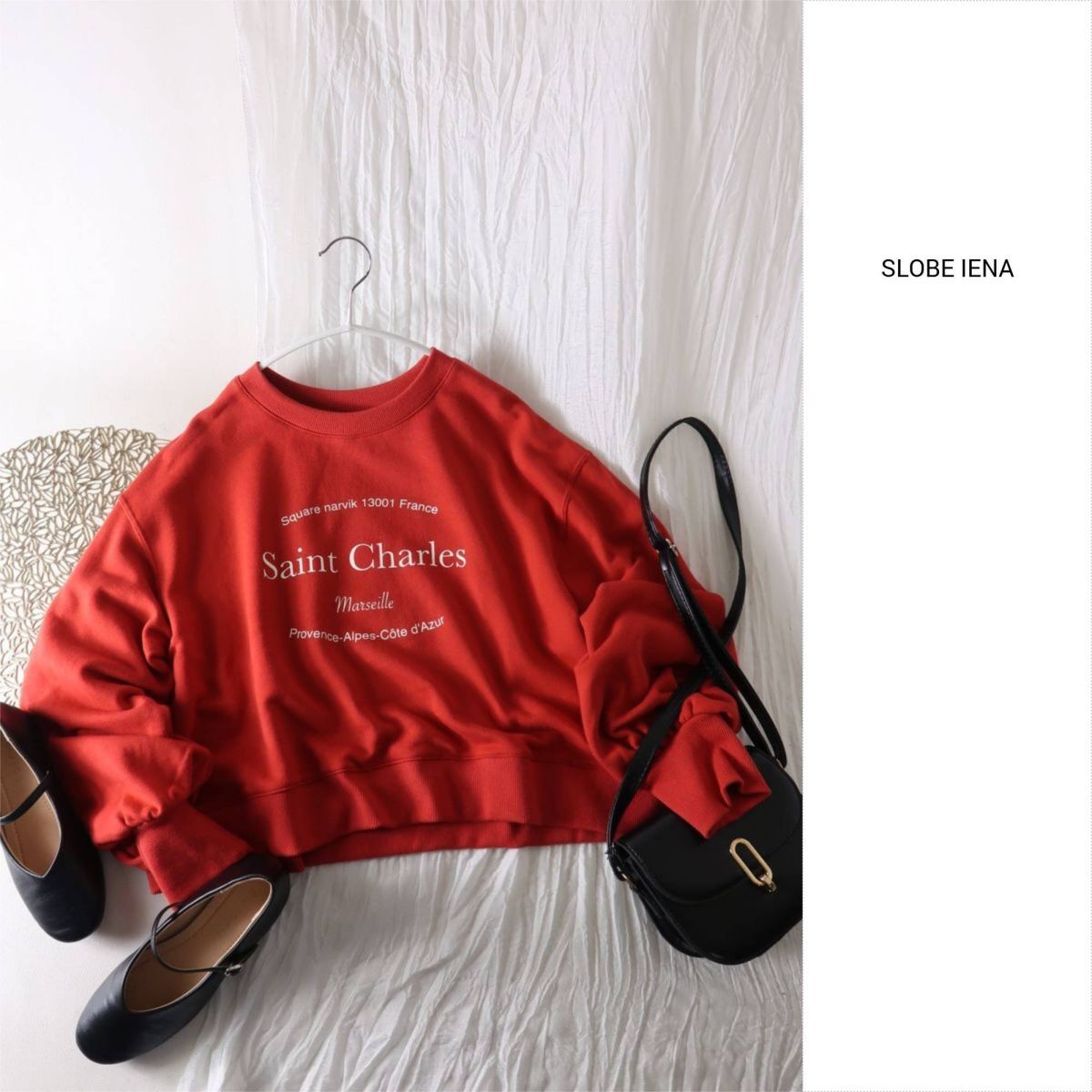 2024AW☆イエナ SLOBE IENA☆洗える 綿100% ロゴショートスウェット☆R-O 5750拍卖