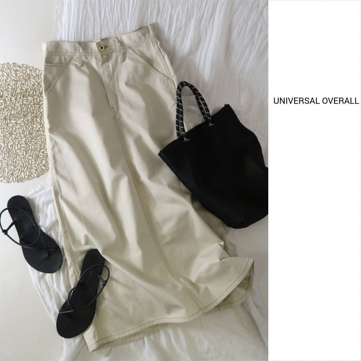 新品☆ユニバーサルオーバーオール UNIVERSAL OVERALL☆洗える スリット入り ペインタースカート Mサイズ☆R-O 4810拍卖