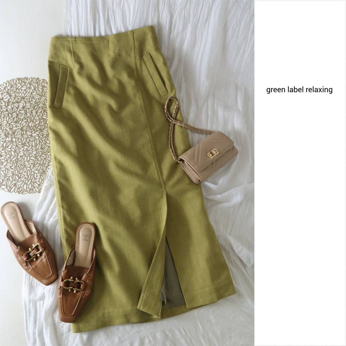 ユナイテッドアローズ/green label relaxing☆フラノロングタイトスカート 38サイズ☆R-O 5765拍卖