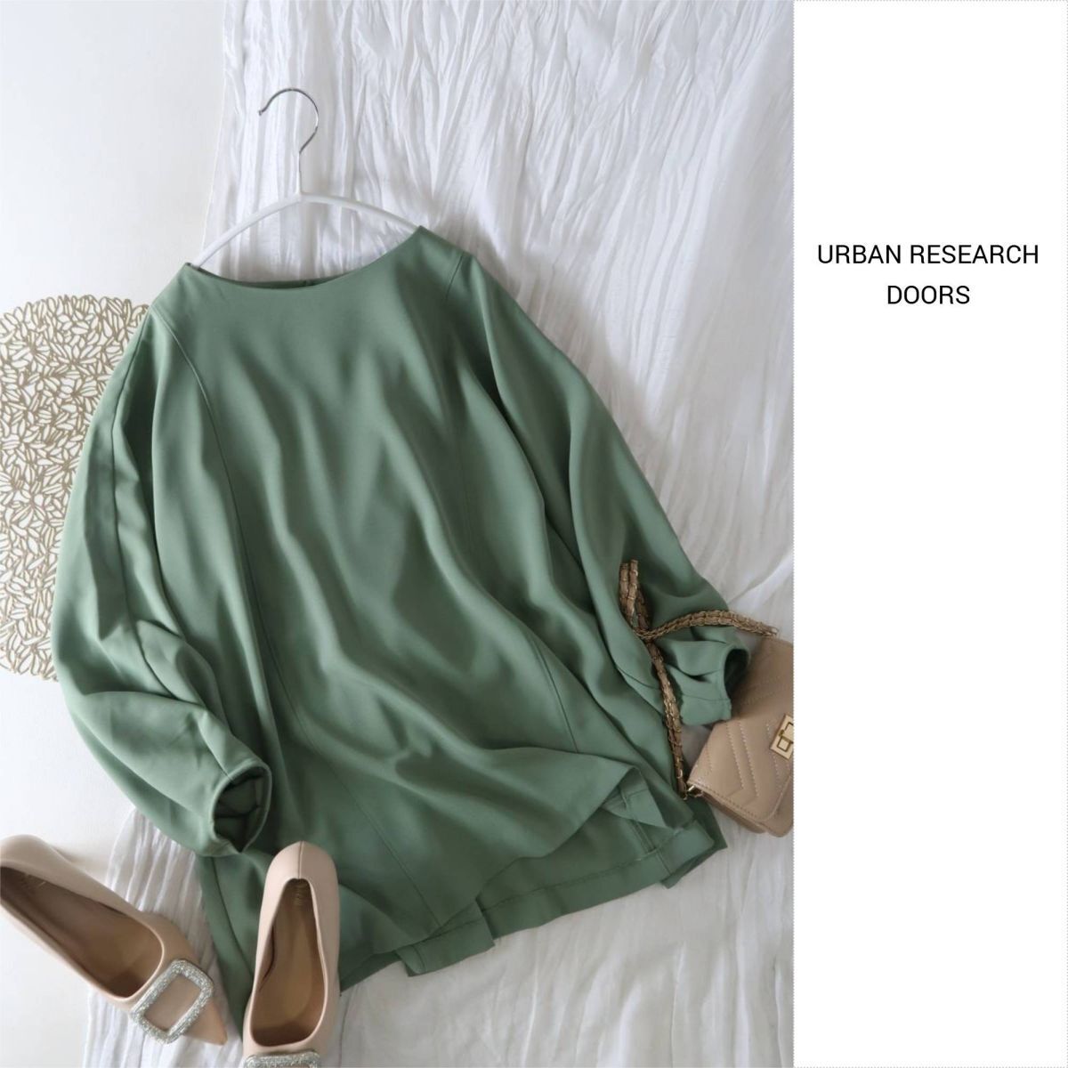 ドアーズ DOORS/アーバンリサーチ☆洗える タックスリーブ チュニックブラウス☆E-M 5786拍卖