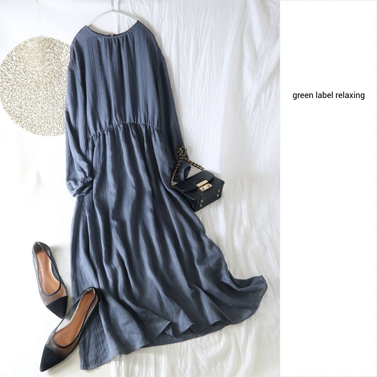 1.2万☆ユナイテッドアローズ/green label relaxing☆洗える プリーツライク ギャザーワンピース☆A-O 5453拍卖