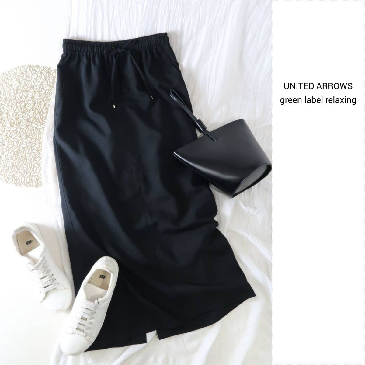 ユナイテッドアローズ/green label relaxing☆洗える スラブオックススカート-マシンウォッシャブル・防シワ- 36サイズ☆A-O 5867拍卖