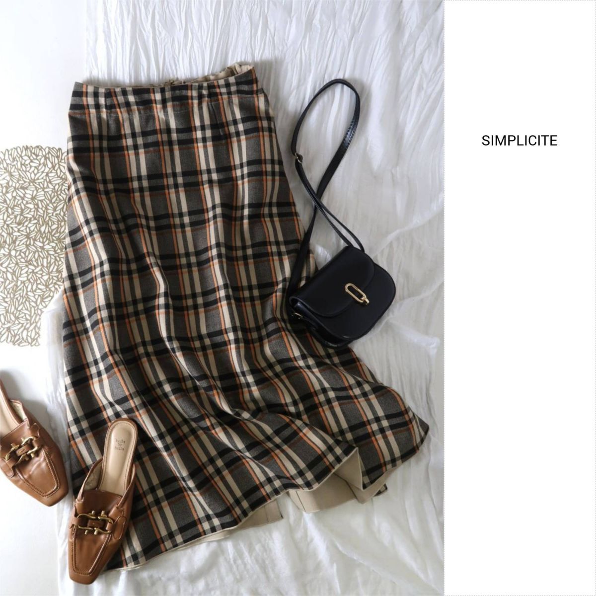 新品☆2022AW☆イエナ/シンプリシテェ SIMPLICITE☆チェックリバーシブルスカート Fサイズ☆R-O 5866拍卖