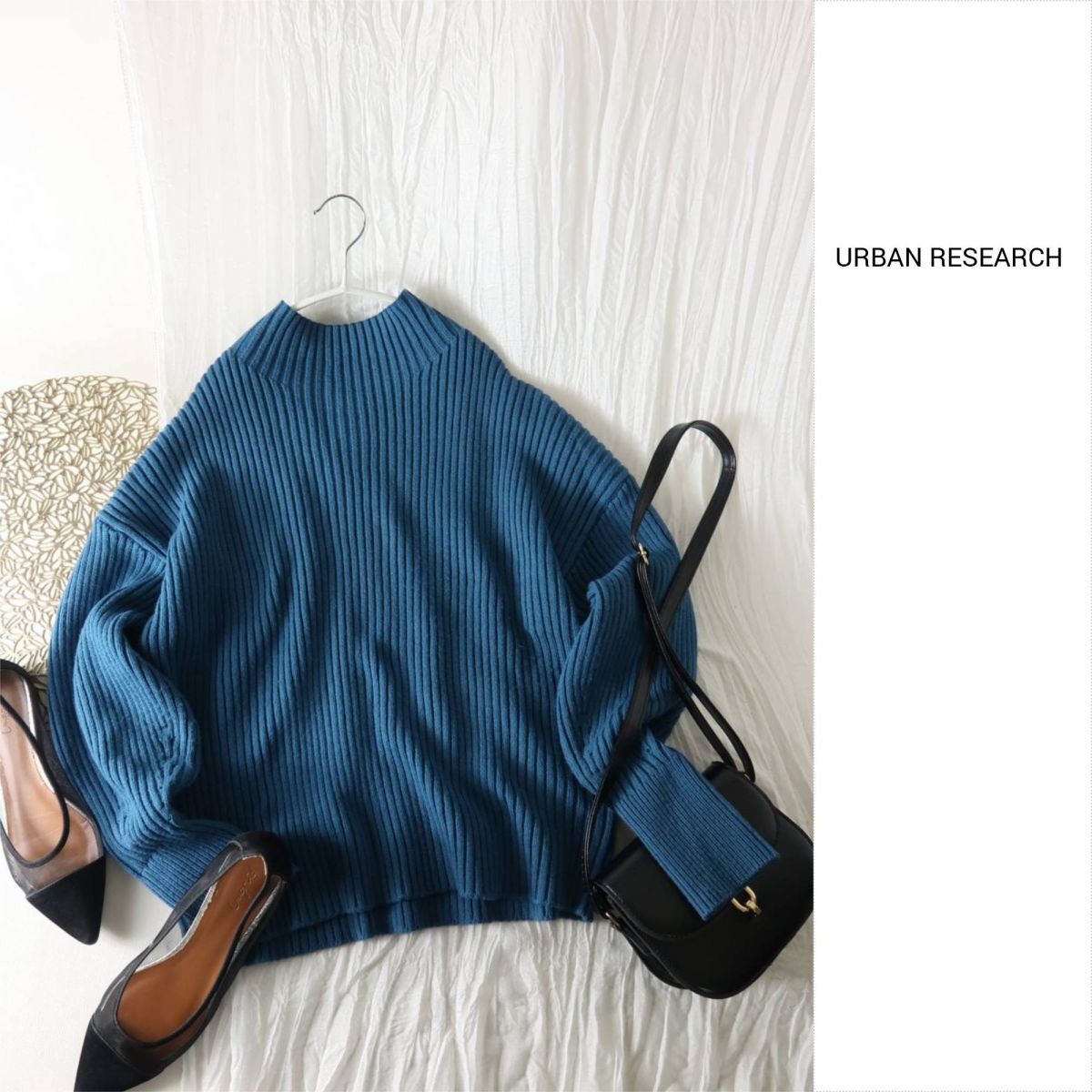 1.1万☆2023AW☆アーバンリサーチ URBAN RESEARCH☆洗える ボトルネックリブニット Fサイズ☆A-O 5877拍卖