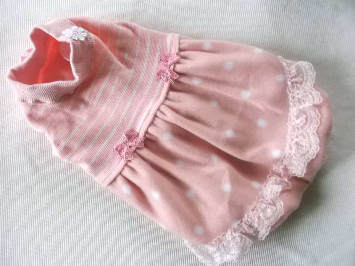 ★胴42cm★ボーダーとドットのバルーン風ワンピース拍卖