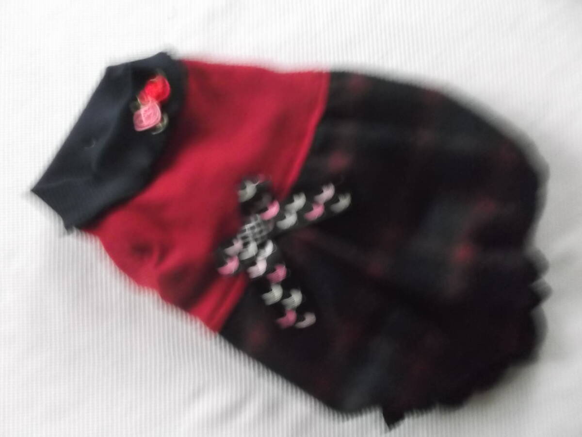 ★胴32cm★赤黒チェックのふんわりワンピース拍卖