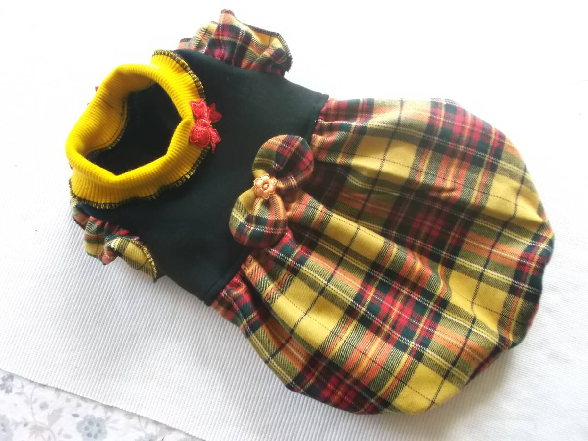 ★胴38cm★タータンチェックのバルーン風ワンピース拍卖