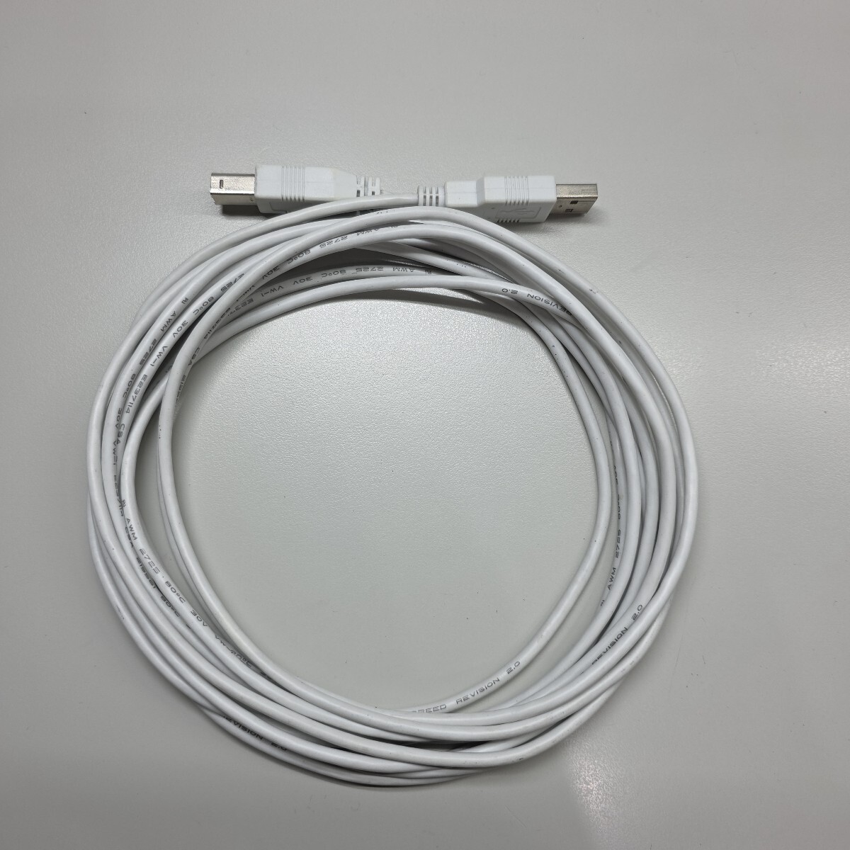 USBケーブル Type-A / Type-B ホワイト 5m 中古美品拍卖