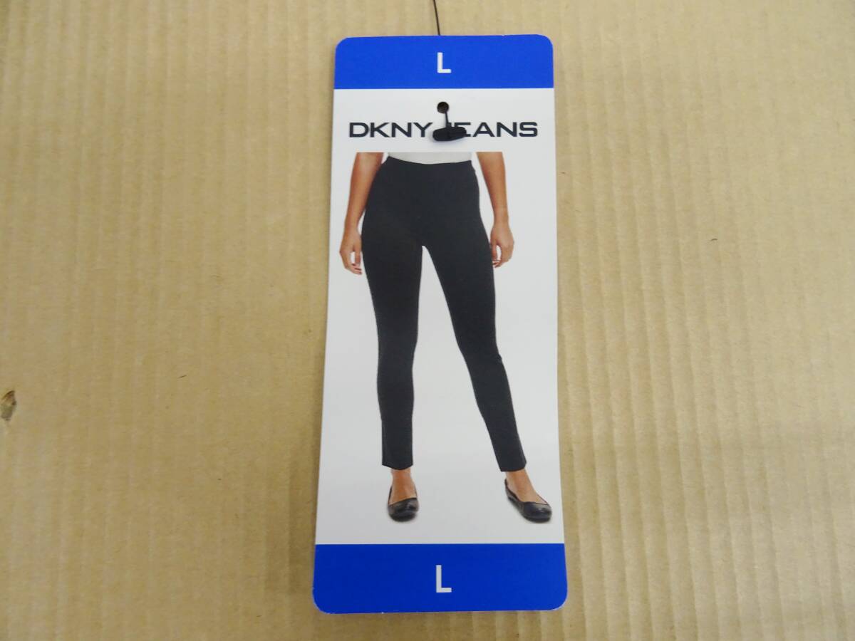 H-045-6 新品 DKNY JEANS ダナキャランニューヨーク レディース ポンテストレッチパンツ【L】ブラック拍卖