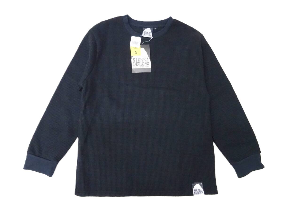 H-044A 新品 SIERRA DESIGNS シエラデザイン サーマルカットソー ワッフル メンズ 長袖 トップス【S】ブラック 男女兼用拍卖