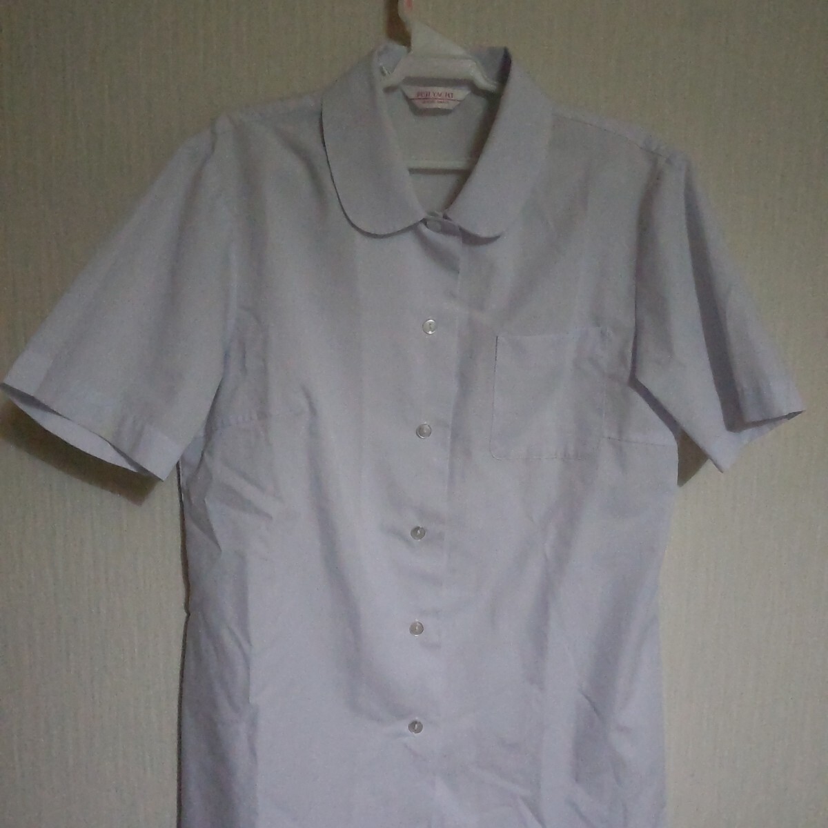 富士ヨット学生服 正規品 丸襟 制服 夏服 白 ブラウス 半袖 スクールブラウス拍卖