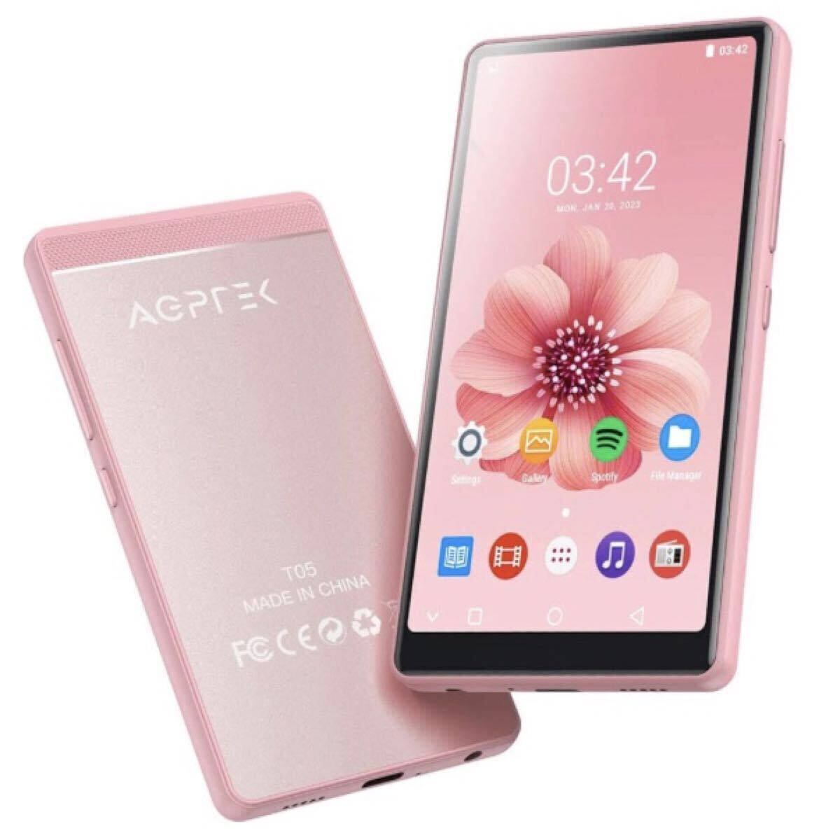 【新品】AGPTEK MP3プレーヤー MP4プレーヤー 4インチデジタルオーディオプレーヤー Wi-Fi対応 Bluetooth4.0搭載 スピーカー内臓 8G ピンク拍卖