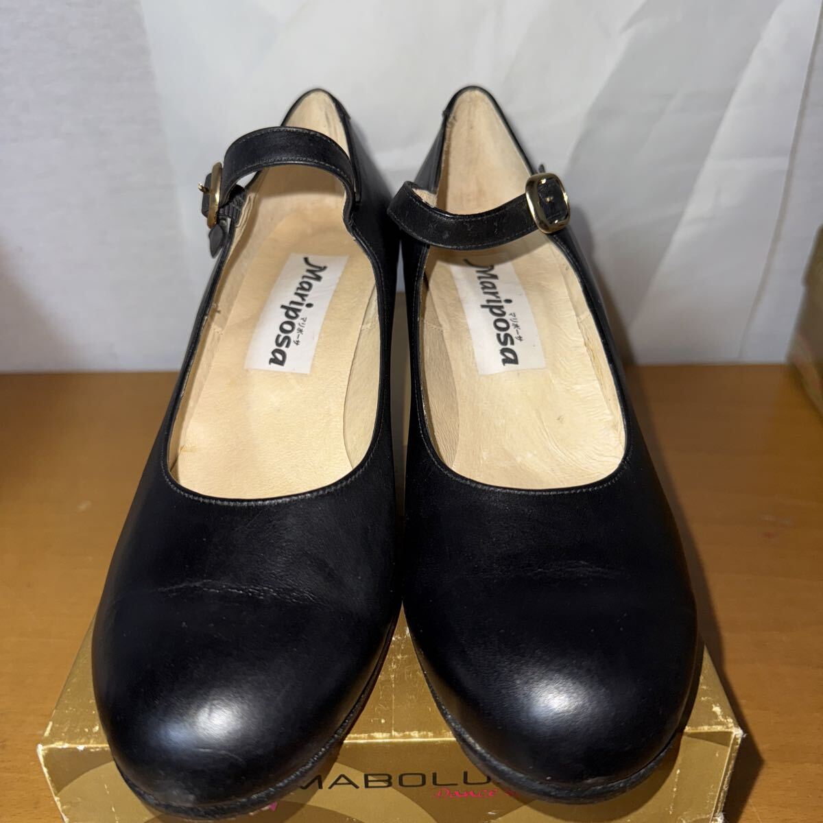 ☆O04☆ 未使用 長期保管 マリポーサ フラメンコシューズスペイン製 本革 本革底 サイズ 40 25.5㎝程度 ブラック ダンスシューズ拍卖