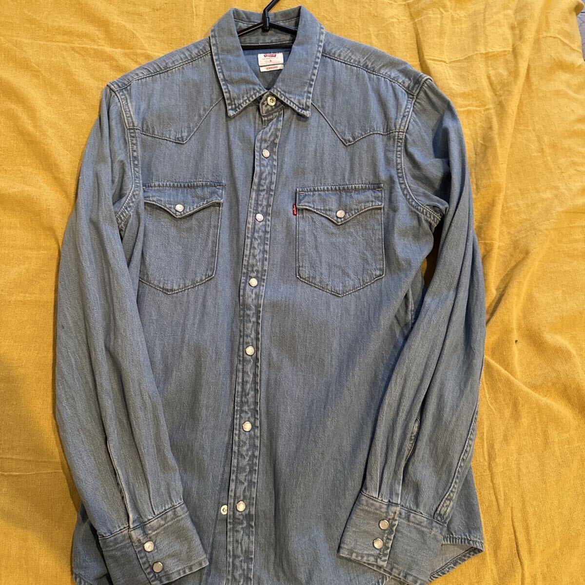 送料185円可 Levi's リーバイス デニム ウエスタン シャツ メンズ S 長袖シャツ 長袖拍卖