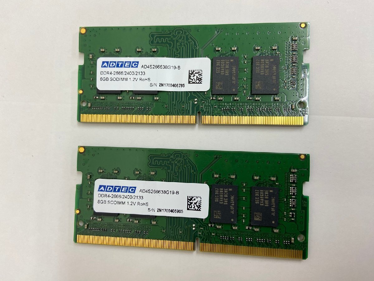 ADTEC DDR4-21300 PC4-2666V 8GB 2枚で 16GB DDR4 ノートパソコン用メモリ 260ピン ECC無し DDR4 LAPTOP RAM拍卖