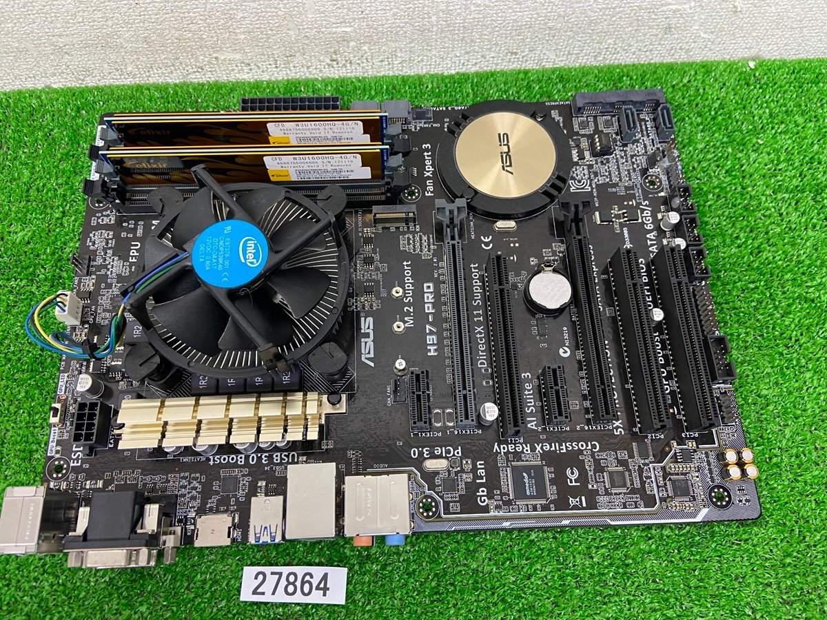 asus マザーボード H97-PRO i7 4th gen processor i7-4790 メモリ8GB BIOS 起動確認済み ジャンク品拍卖