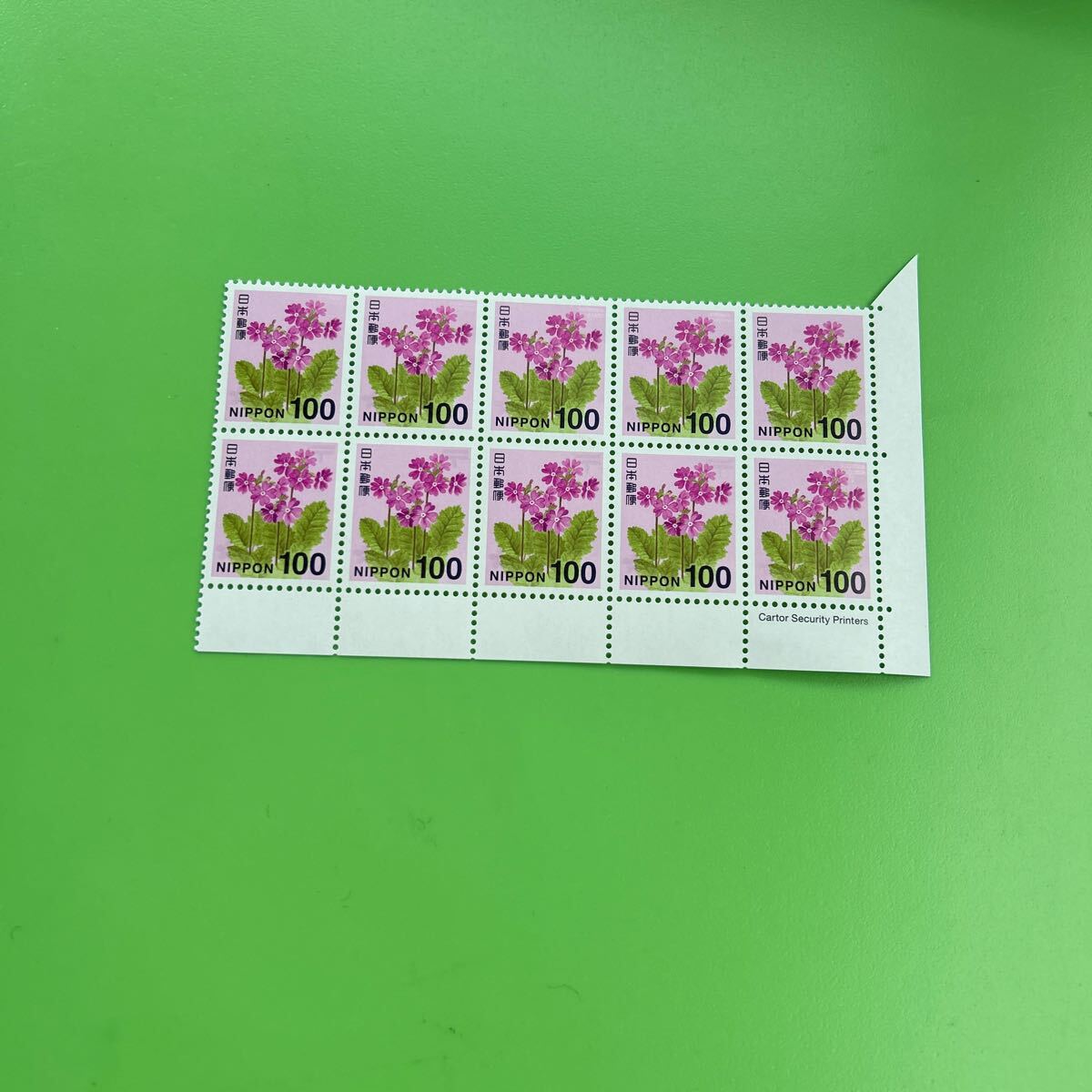 未使用 100円サクラソウ 未使用 10枚 カルトール cartor オフセット 新銘版 100番 拍卖