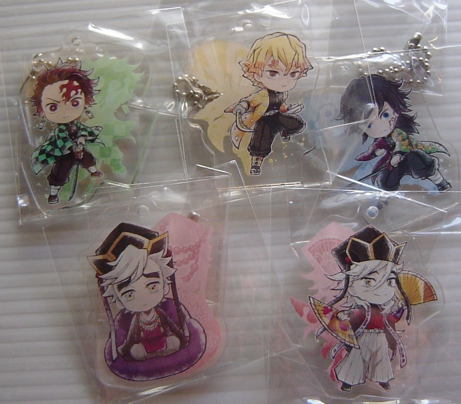 一番くじ 鬼滅の刃 雷の兄弟 F賞 きゅんキャラアクリルチャーム 炭治郎 冨岡義勇 我妻善逸 童磨 5種拍卖