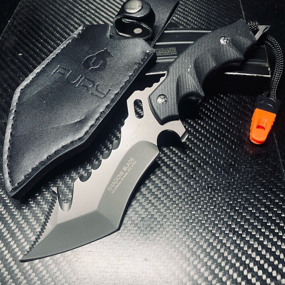 超高品質 多機能 サバイバルナイフ 鋼製 薪割り 專用シース付き キャンプ アウトドア ハイキング 野外登山 217g拍卖