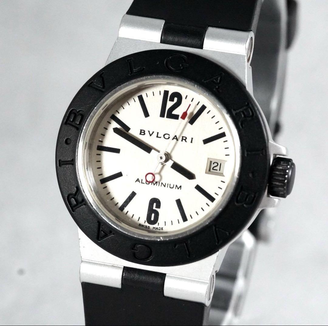 1円 スタート BVLGARI ブルガリ アルミニウム デイト AL29 A 新品電池 腕時計 クォーツ quartz wacth 1スタ ブランド 稼働品拍卖